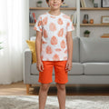 Leaves All Over Print White  Nicker Suit Boys(R-463-470)