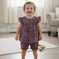 Pink Flower Black Frock Pairs New Born ( R-343 N)