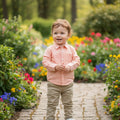 Orange Small Boxes Orange Casual Shirt New Born(R-458  N )