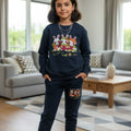 Rabbit Print navy Track suit- Girls