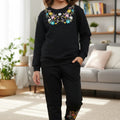 Multi Color Gala Embroidery Black Track Suit- Girls ( R-101 )