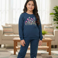Multiple Flowers Navy Track suit-Girls ( R-25 )