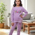 Love embroidery light purple track suit-Girls ( R-205 )