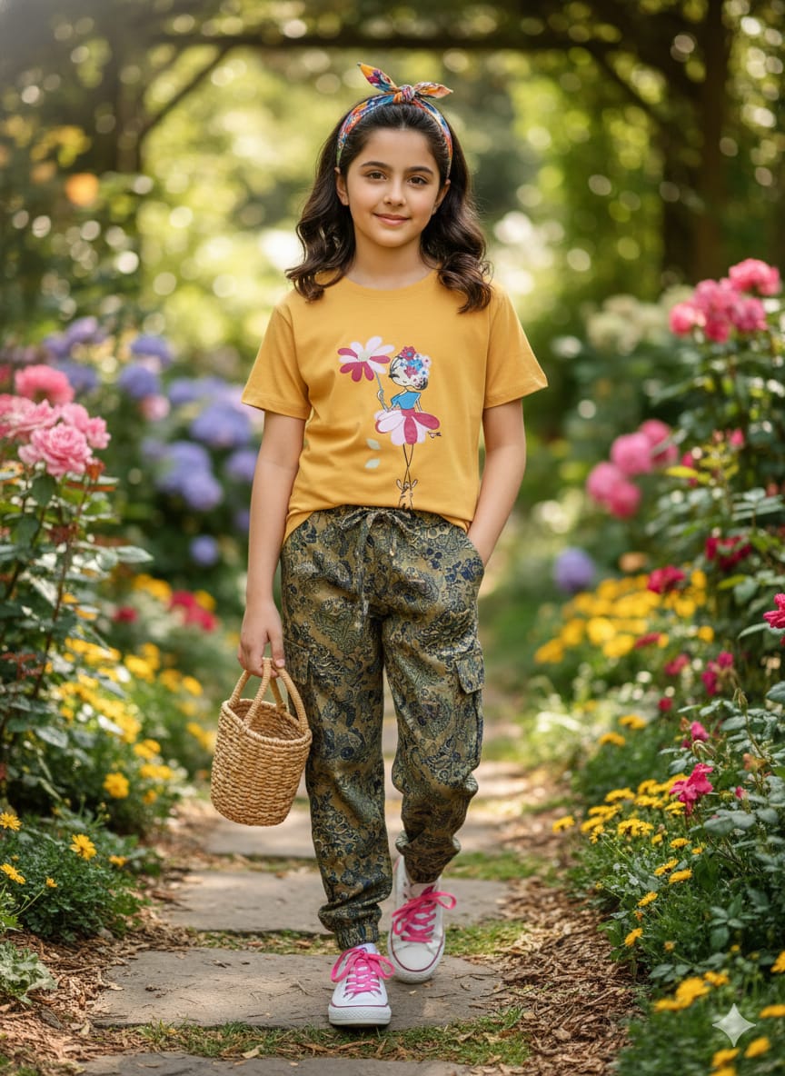 Doll with Flower Yellow T-Shirt- Girls ( R-207 )