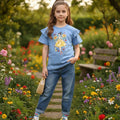 Doll With Flower Sky T-shirt- Girls ( R-207 )