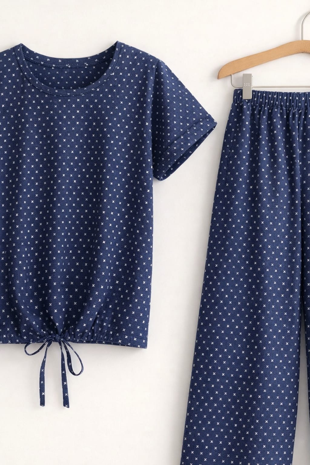 Dots Prints Half Sleeve Navy Skate Fish Girls ( R-229 )