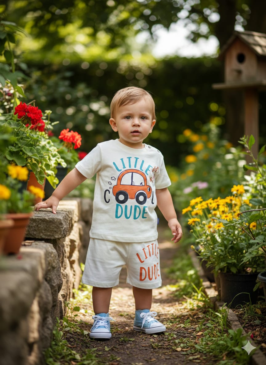 Little Dude Cream Nicker Suit New Born(R-240)