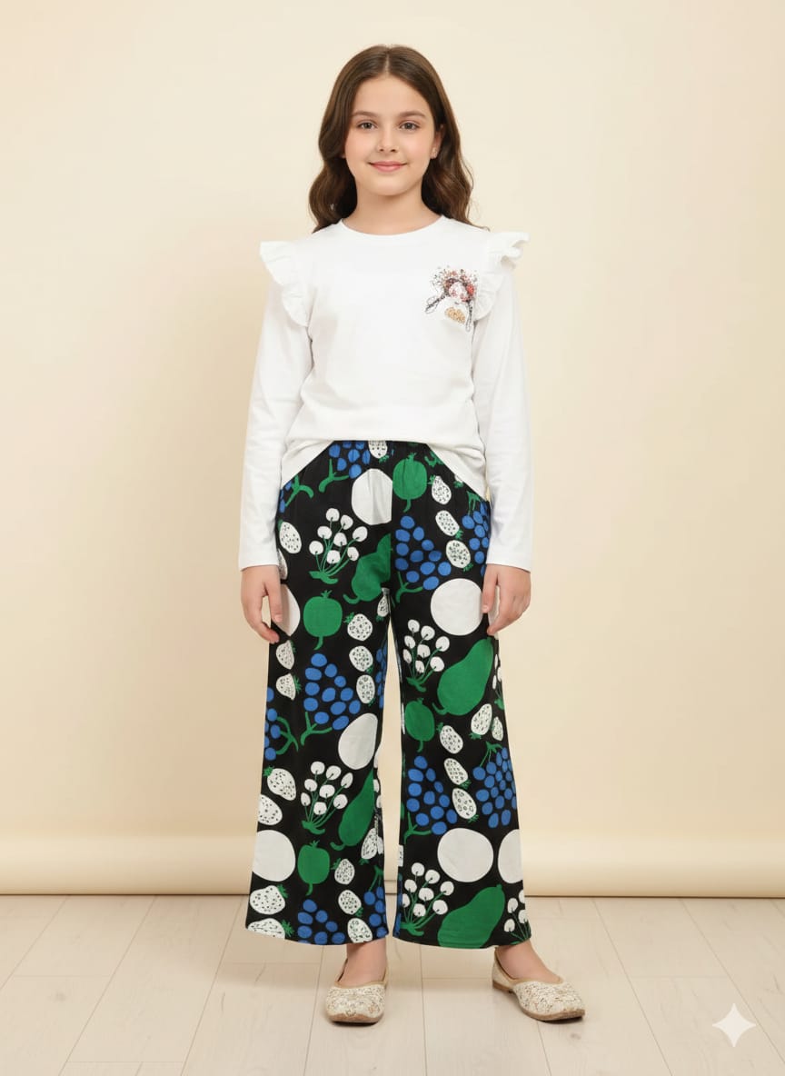 Doll Print White T-Shirt & Flapper Girls ( R-539 )