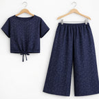 Dots Prints Half Sleeve Navy Skate Fish Girls ( R-229 )