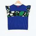 (Short Length)Blueberry Royal Blue T-Shirt Girls ( R-414 )