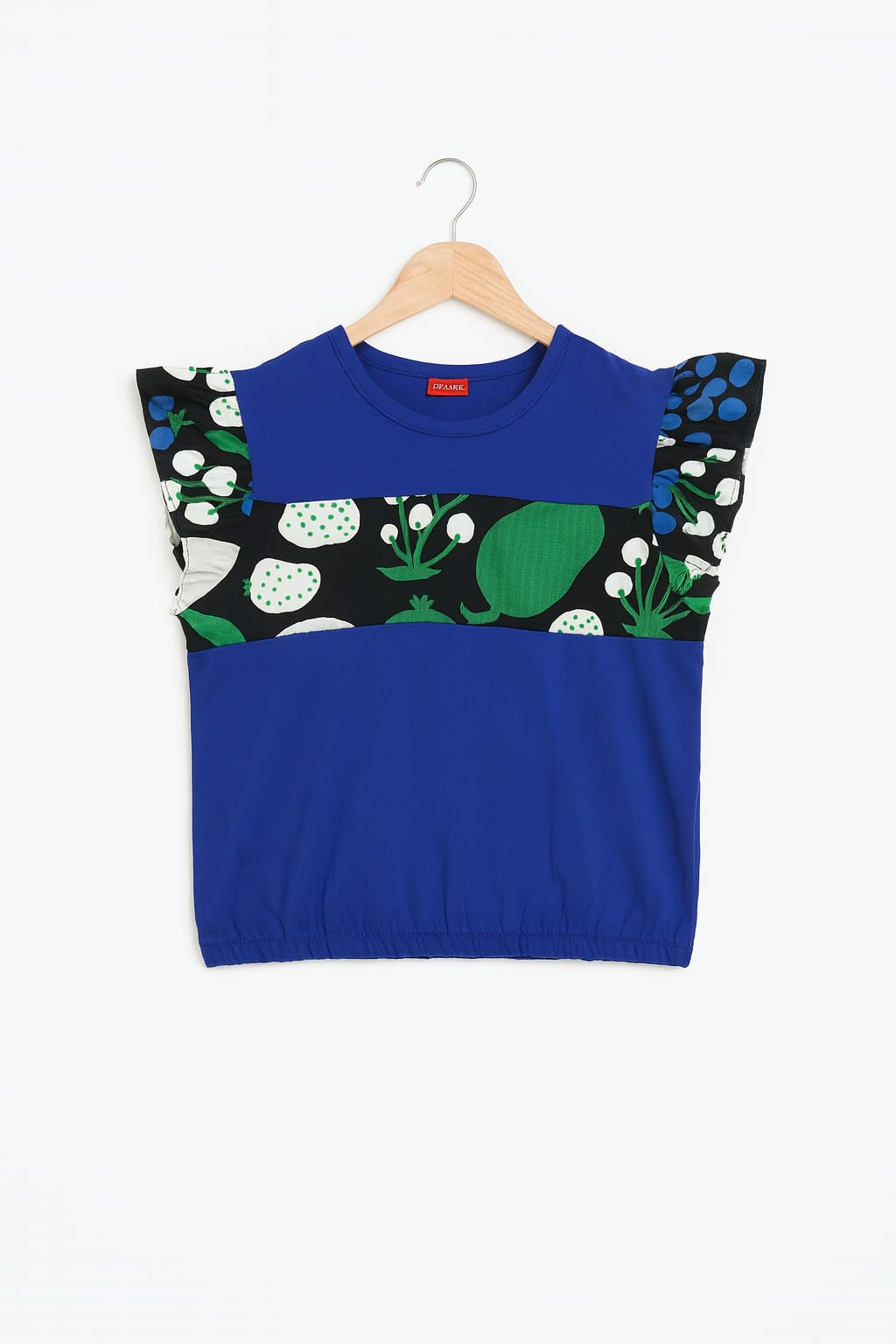 (Short Length)Blueberry Royal Blue T-Shirt Girls ( R-414 )