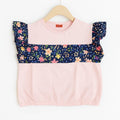 (Short Length)Multi Flower Print Baby Pink  T-Shirt Girls ( R-129 ) Factory