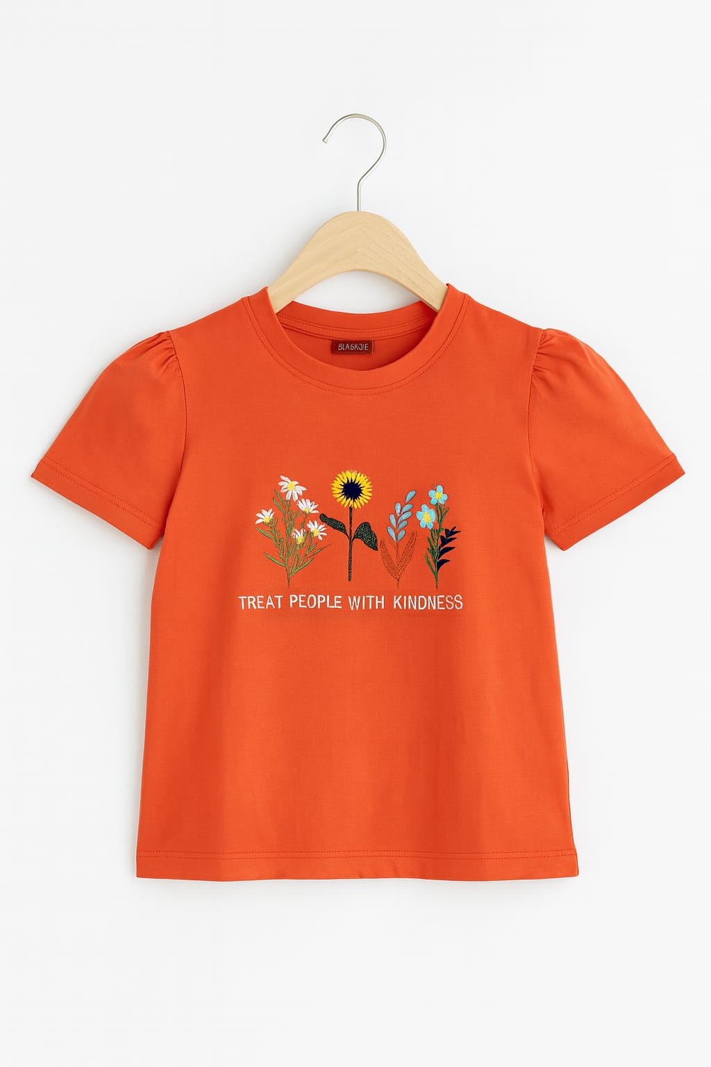 Sun Flower Embroidery Carrot T-Shirt Girls ( R-430 )