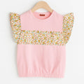 (Short Length)Multiple Flower Print Baby Pink  T-Shirt Girls ( R-406 )