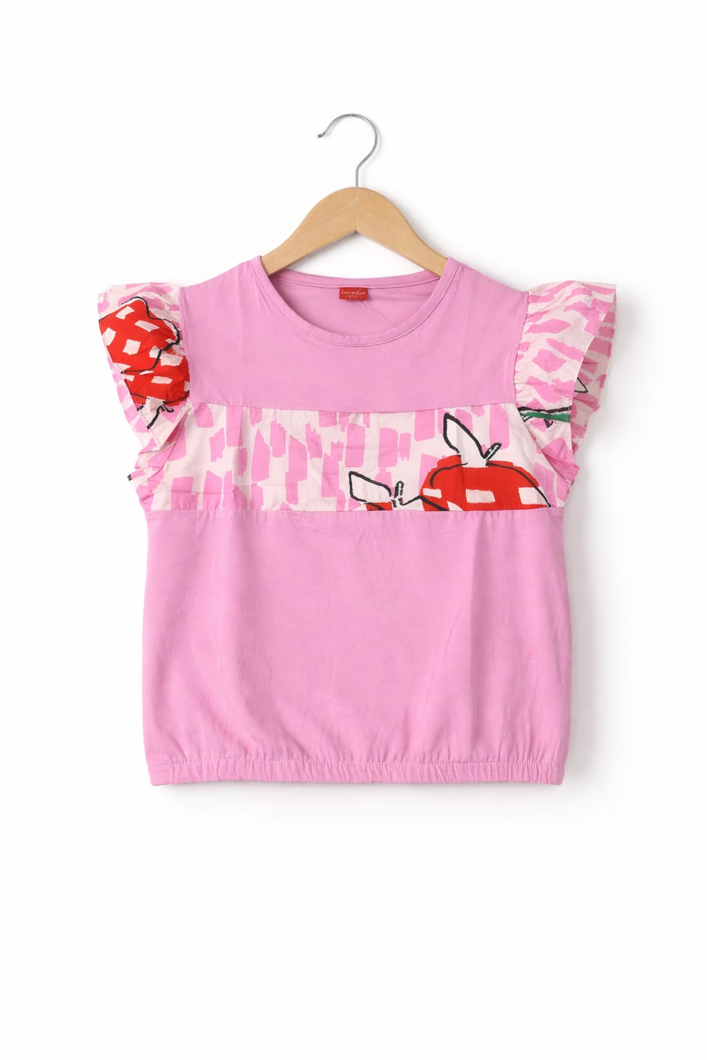 (Short Length)Sweet Blossom Baby Pink T-Shirt Girls ( R-129 )Factory