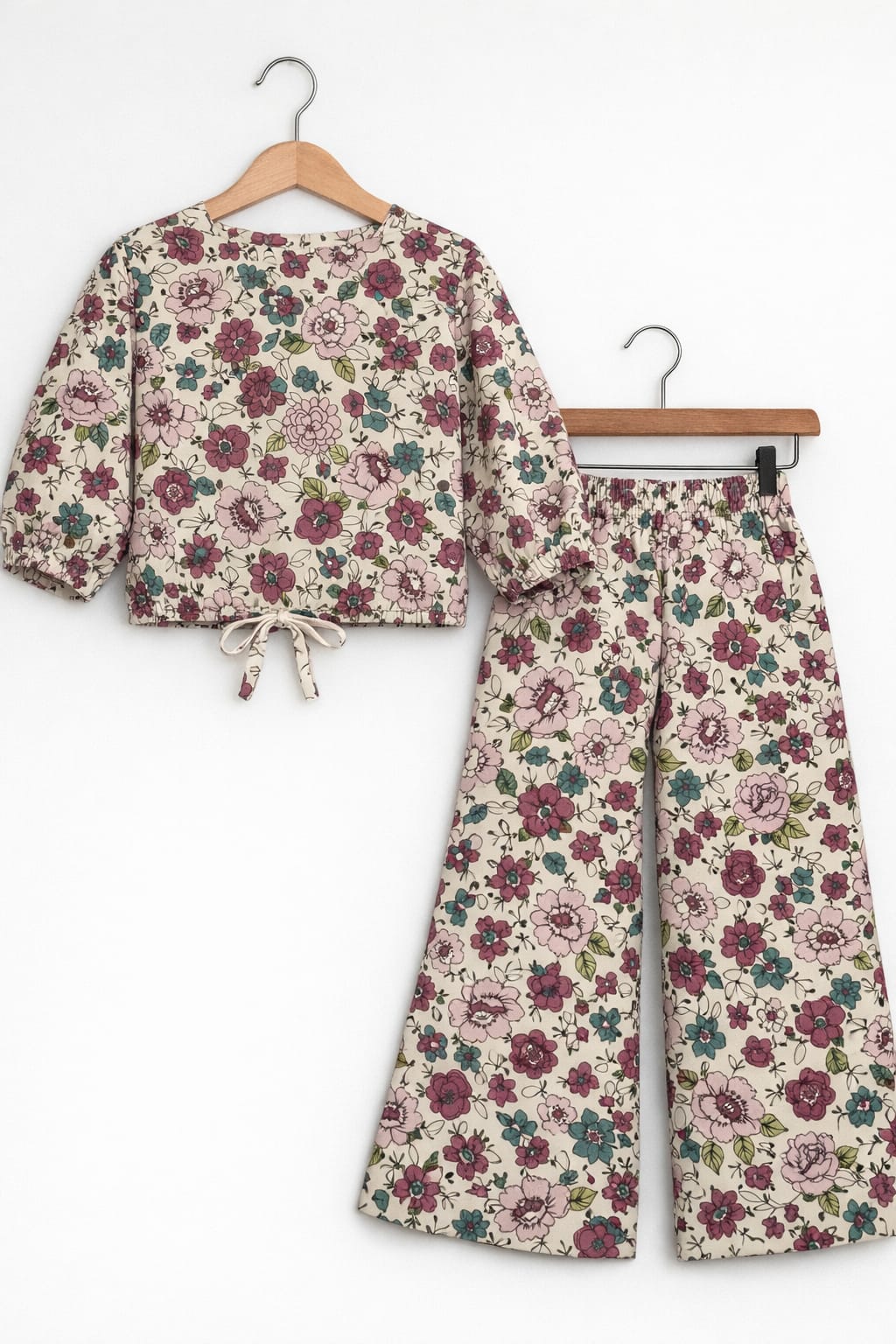 Green Mahroon Flower Full Sleeve Cream Skate Fish Girls