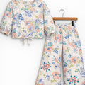 Blue Peach Flower Full Sleeve White Skate Fish Girls ( R-539 )