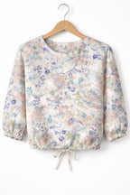 Blue Peach Flower Full Sleeve White Skate Fish Girls ( R-523 )