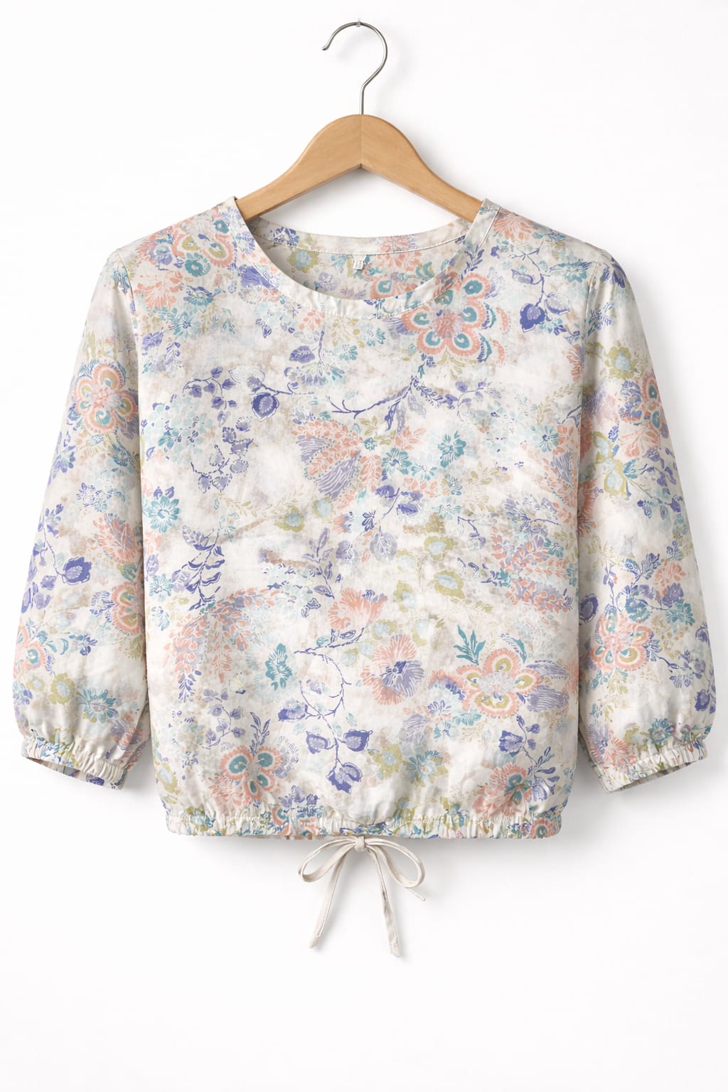 Blue Peach Flower Full Sleeve White Skate Fish Girls ( R-539 )