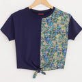 Plain & Side Print Purple T-shirt- Girls ( R-111,224 )