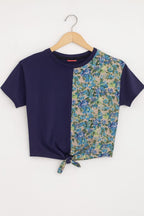 Plain & Side Print Purple T-shirt- Girls ( R-224 )