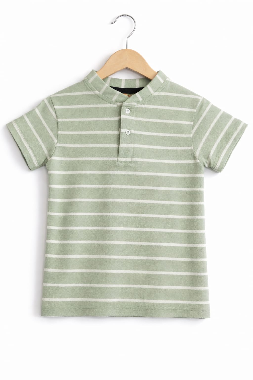 White Pista Striper Henley Polo Boys ( R-388 )
