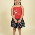 Five Flower Red Skirt Suit Girls ( R-392 )