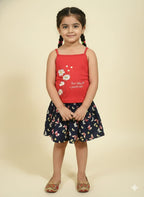 Five Flower Red Skirt Suit Girls ( R-392 )