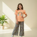 Rainbow Print Orange T-Shirt & Flapper Girls ( R-31,534 )