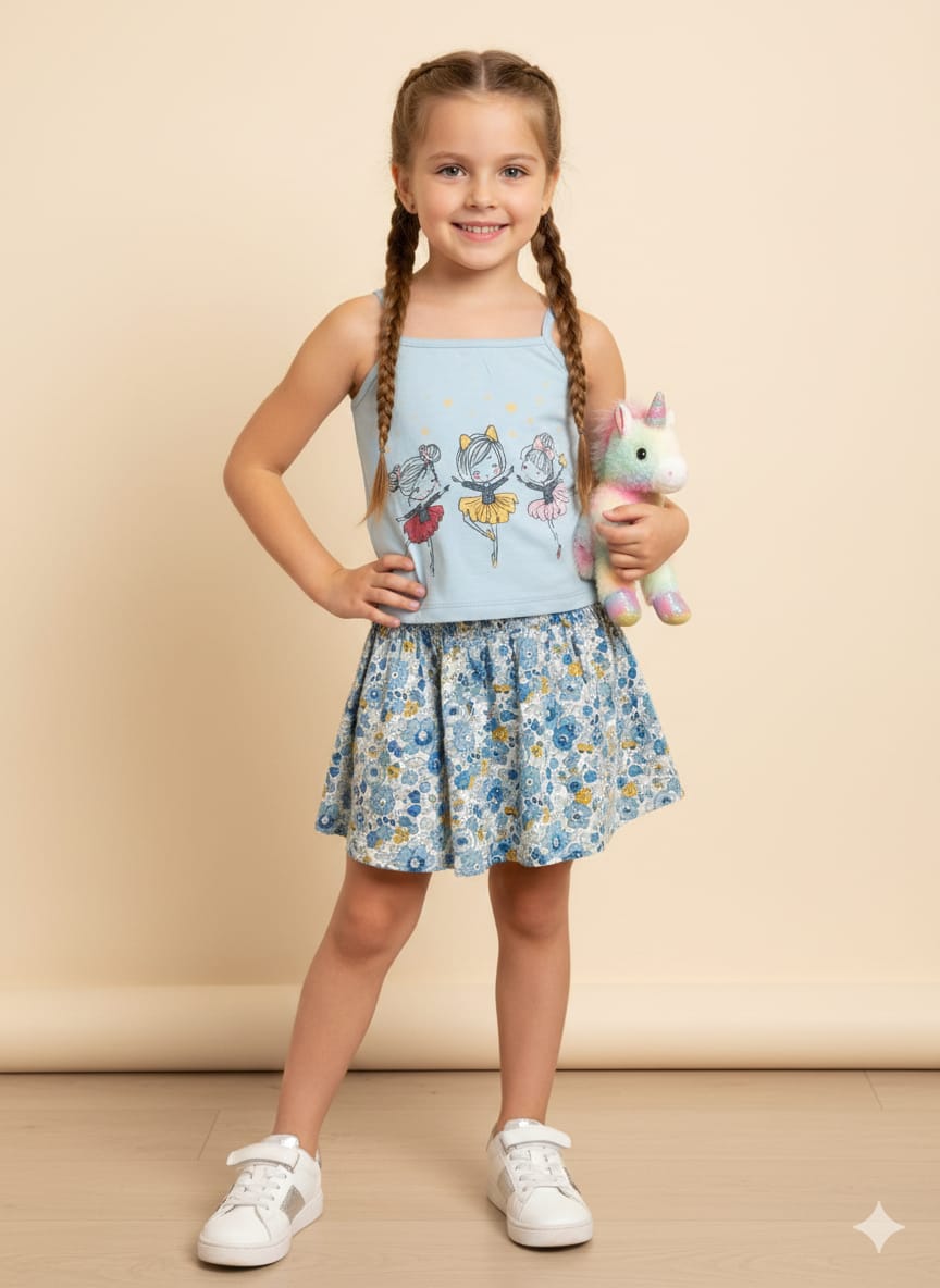 Dance Doll Sky Skirt Suit Girls ( R-533 )