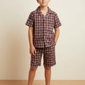 Mahroon Check Collar Nicker Suit Boys( R-454 )