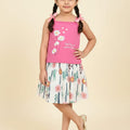 Sun Flower Pink Skirt Suit Girls ( R-533 )