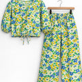 Yellow Rose Blue Leaves Full Sleeve White Skate Fish Girls ( R-346 )
