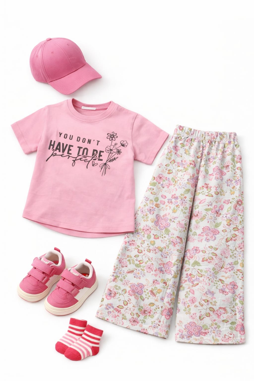 Have To Be Perfect Baby Pink  T-Shirt & Flapper Girls ( R-498 )