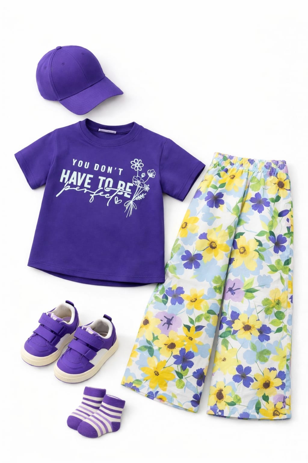 Have To Be Perfect Purple T-Shirt & Flapper Girls ( R-498 )