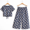 White Flower Half sleeve Navy Skate Fish Girls ( R-539 )