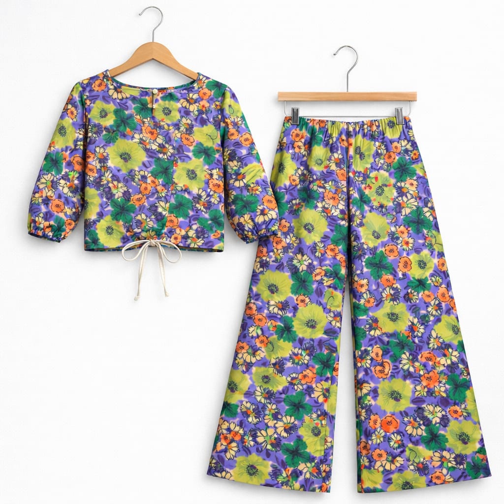 Parrot Purple Flower Full Sleeve Skin Skate Fish Girls ( R-522 )