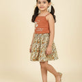 Sun Flower Brown Skirt Suit Girls ( R-521 N )