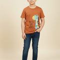 Giraffe Print Dark Peach T-Shirt Boys ( R-471 )