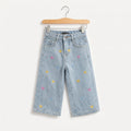 Bow Embroidery Sky Blue Jeans Girls ( R-336 N )
