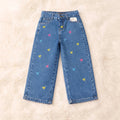 Bow Embroidery Mid Blue Jeans Girls ( R-336 N )