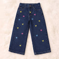 Bow Embroidery Dark Blue Jeans Girls ( R-336 N )