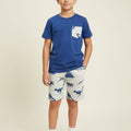 Dinosaur Print Royal Blue Nicker Suit Boys ( R-64, R-321,R-329 )