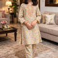 Multi Flower All Over Print White Pairs Girls ( R-256 )
