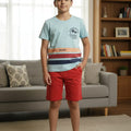 Beach California Sky Blue  Nicker Suit Boys ( R-305 )