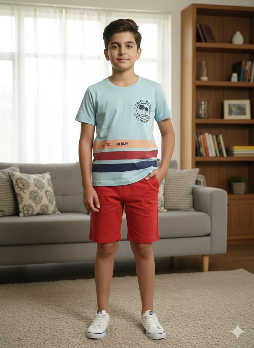 Beach California Sky Blue  Nicker Suit Boys