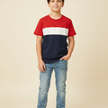 Red & Navy Penal  T-Shirt Boys ( R-85 )