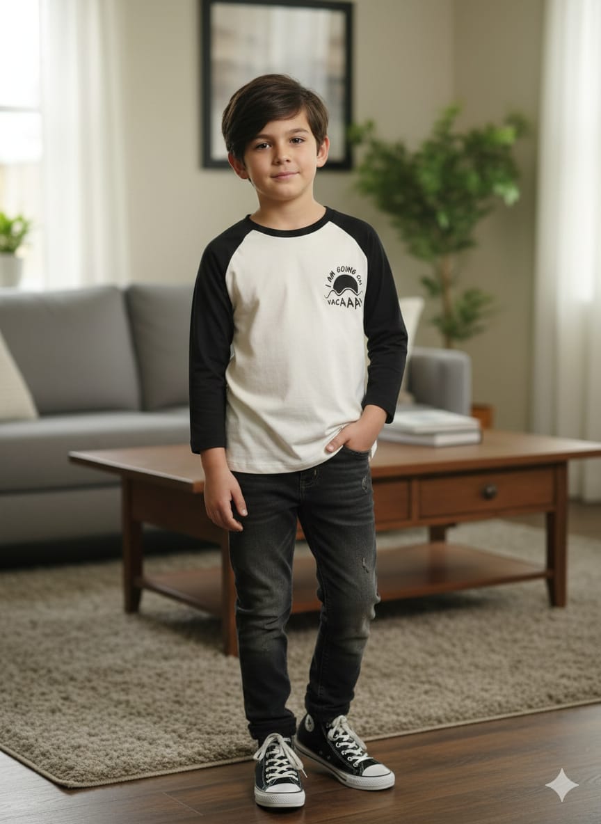 Vacay Print White T-Shirt Boys