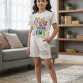 Mini Print White Nicker Suit Girls ( R-431 )