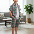 Multi Parrot Check Casual Nicker Suit Boys ( R-454 )